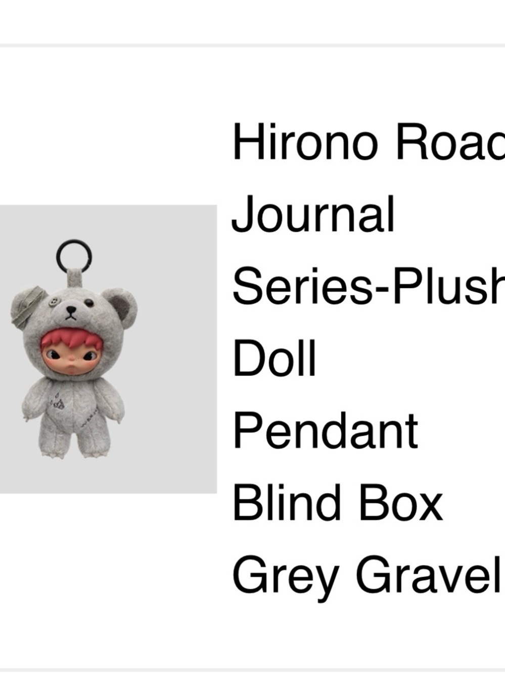 Plush Doll Pendant Keychain - Grey
